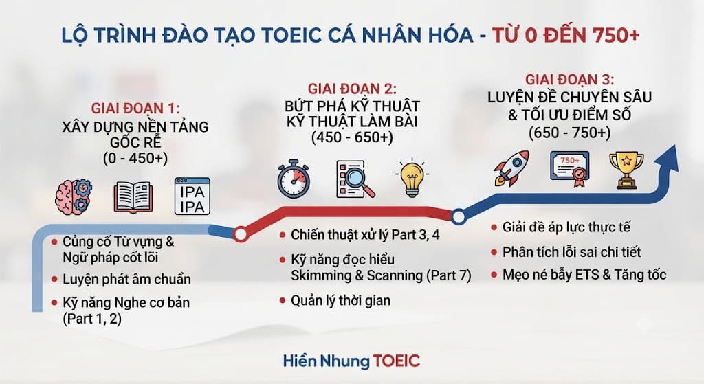 lộ trình học toeic tối ưu cho sinh viên tại Hiền Nhung TOEIC