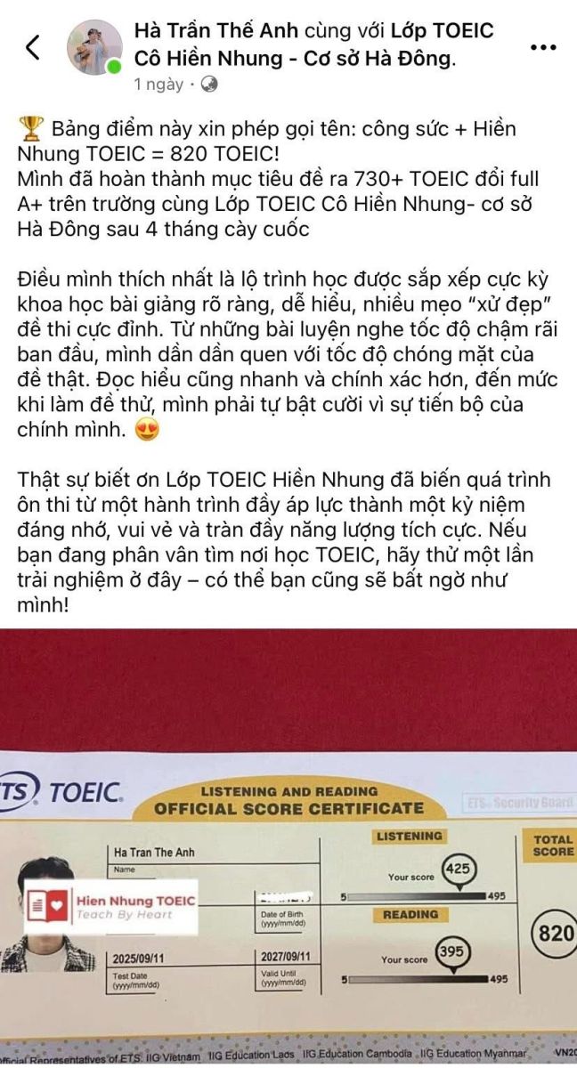 feedback học viên