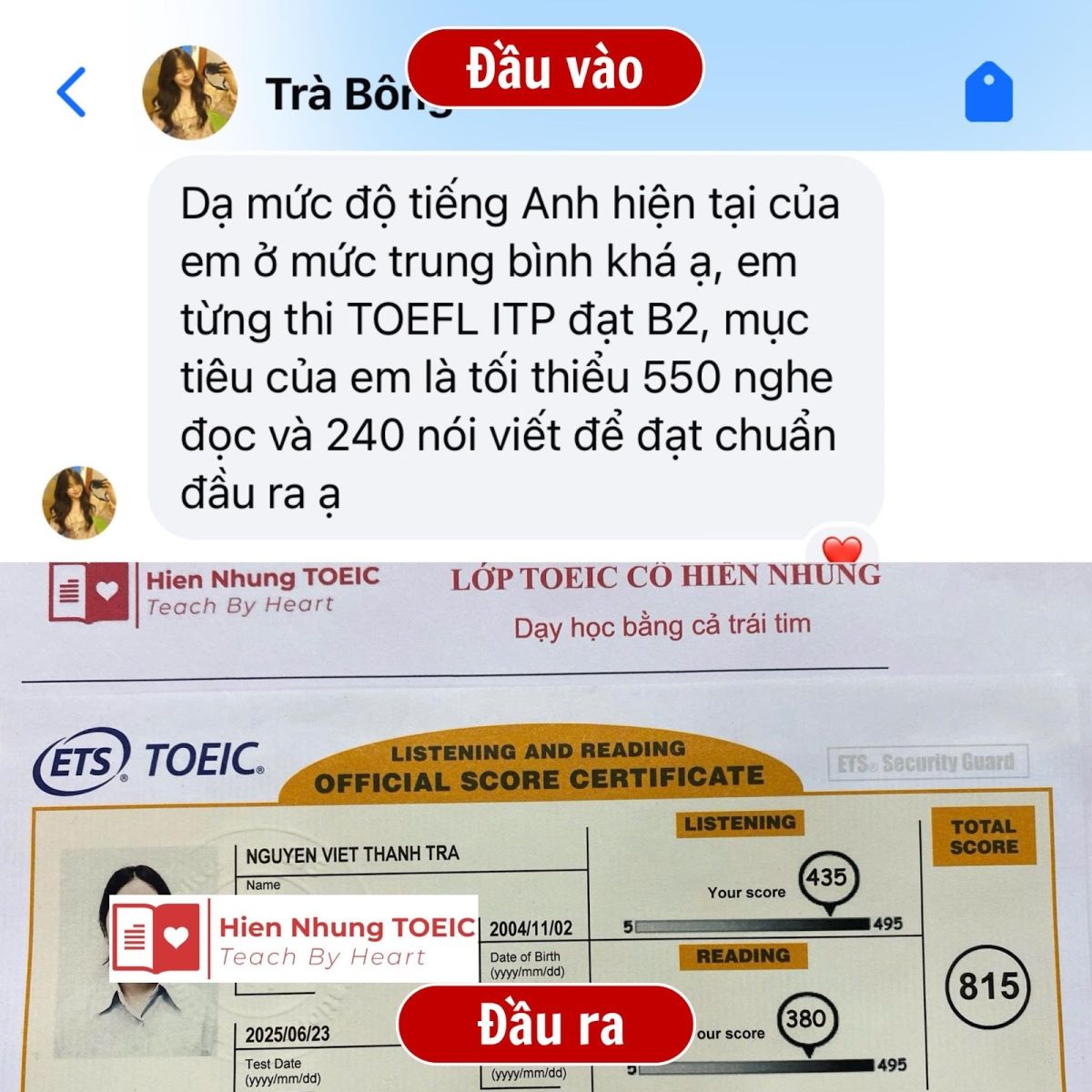 feedback học viên