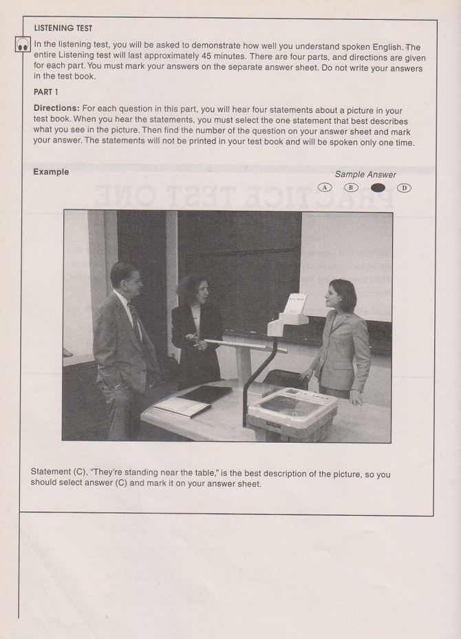 Bài nghe Part 1 dạng mô tả tranh.