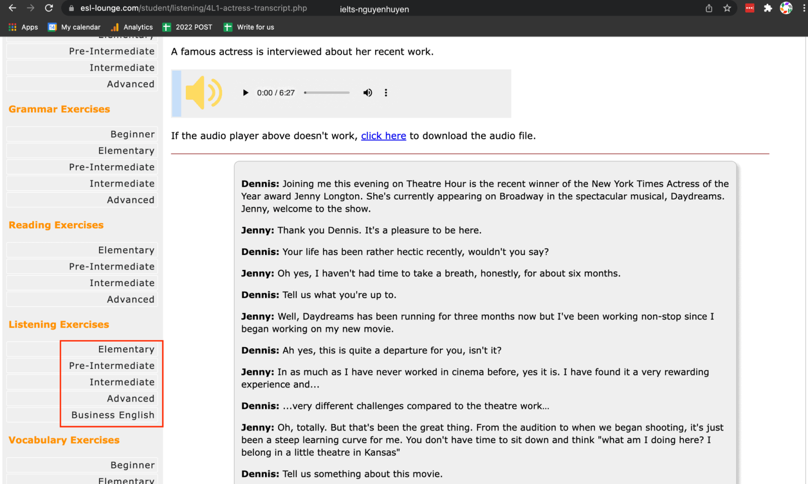 luyện nghe toeic cơ bản có transcript