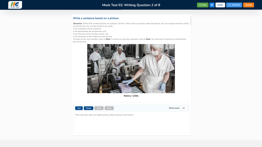 luyện thi toeic writing